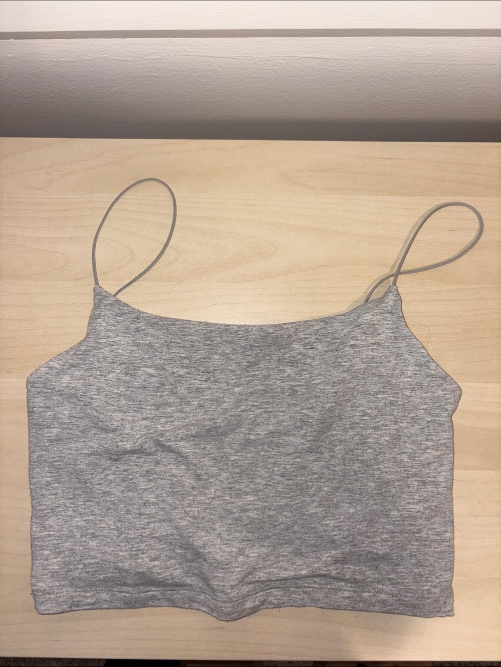 Aritzia Wilfred free s small Grey Spaghetti Strap Crop Top